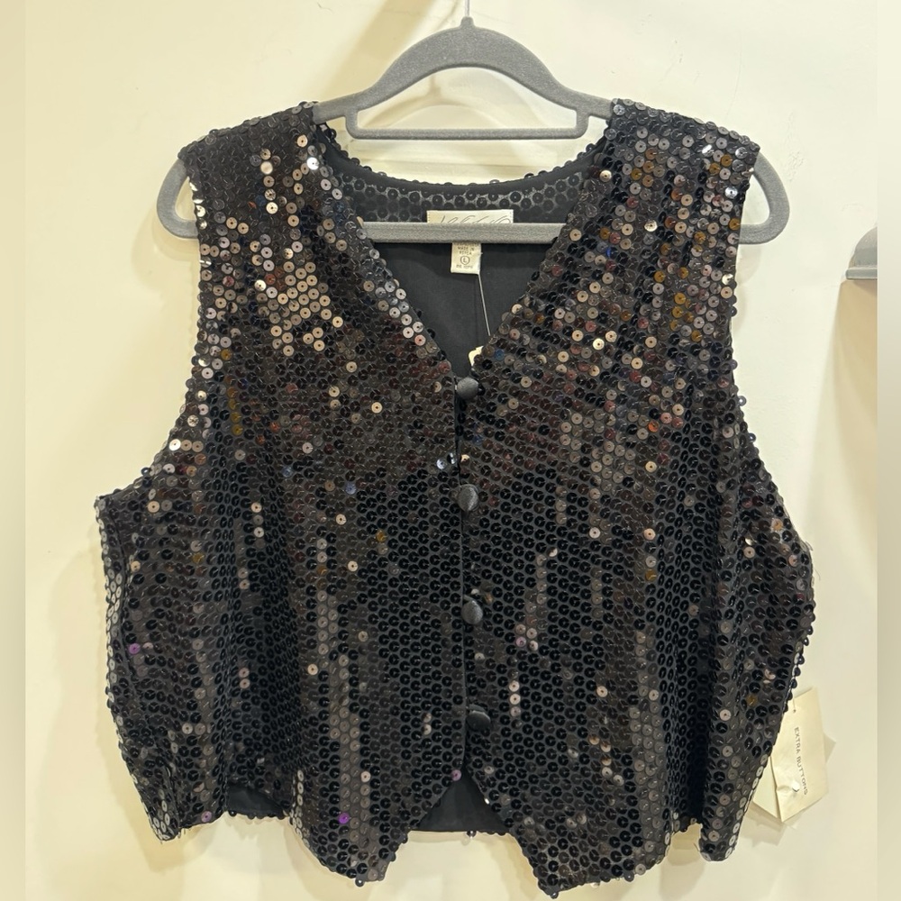 Vintage Lord & Taylor Sequin Sleeveless Vest NWT
